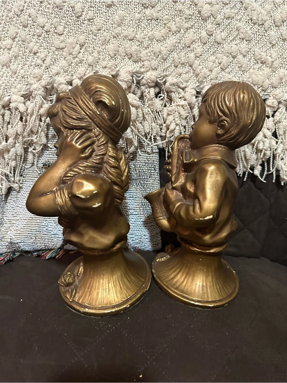 Vintage busts are a 1971 set by Universal Statuary Corp. titled Music to My Ears